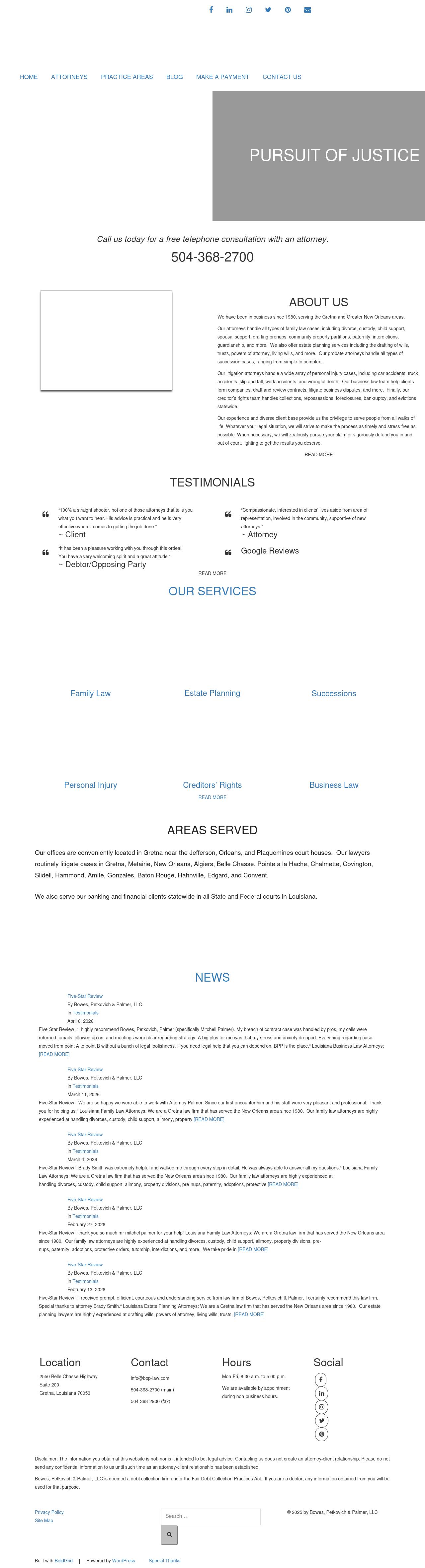 Bowes, Petkovich & Palmer, LLC - Gretna LA Lawyers