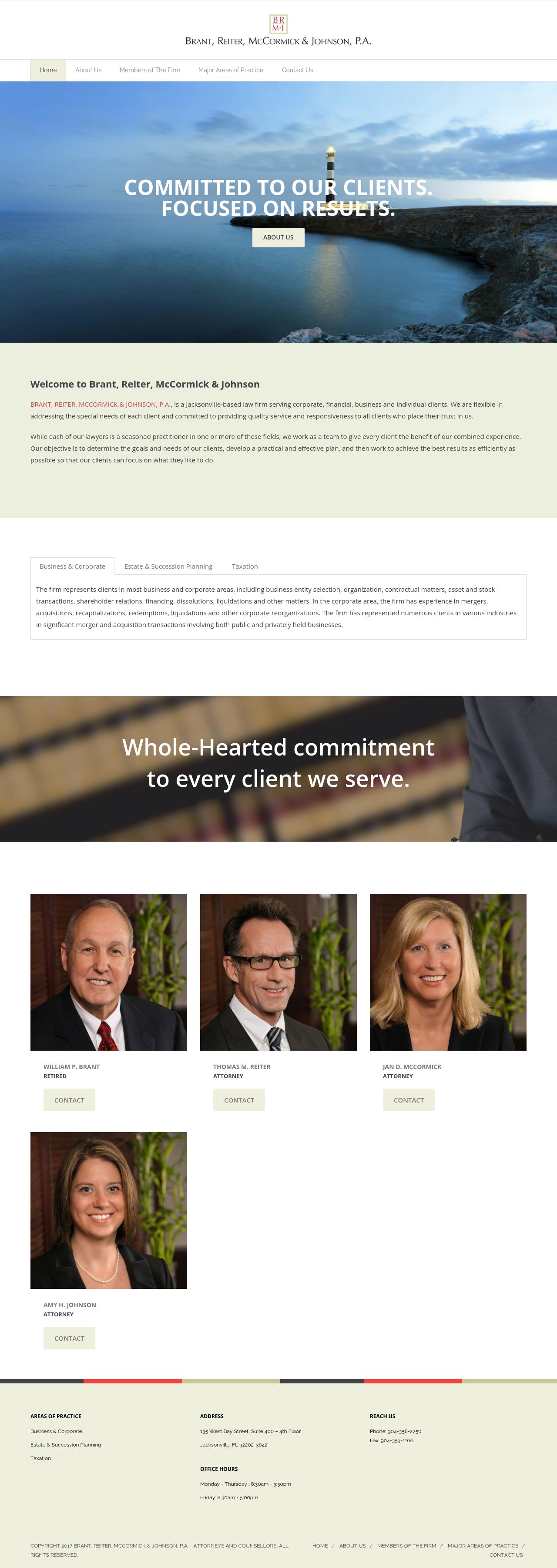 Brant Abraham Reiter McCormick & Johnson PA - Jacksonville FL Lawyers