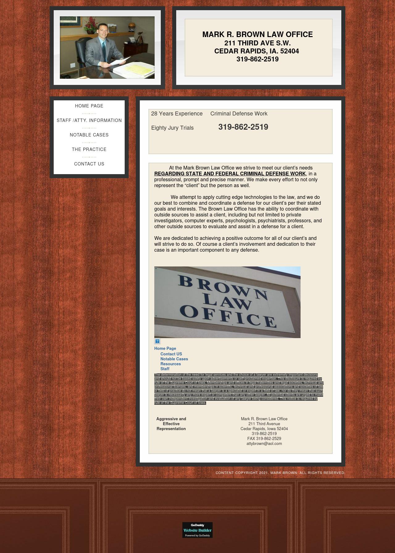 Brown Law Office-State and Federal Criminal Law Only. - Cedar Rapids IA Lawyers
