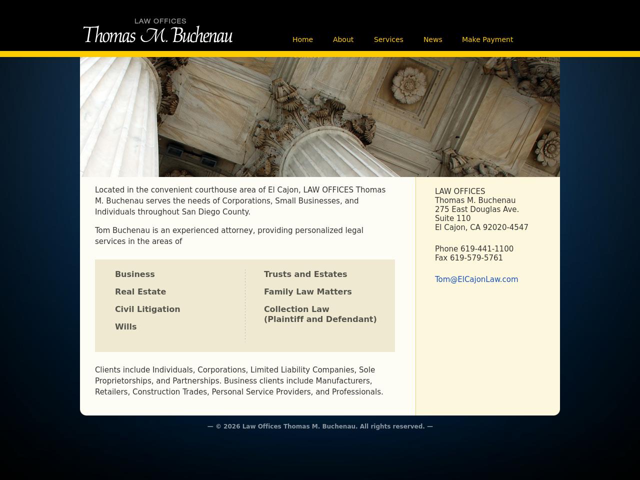 Buchenau Thomas M Law Offices - El Cajon CA Lawyers