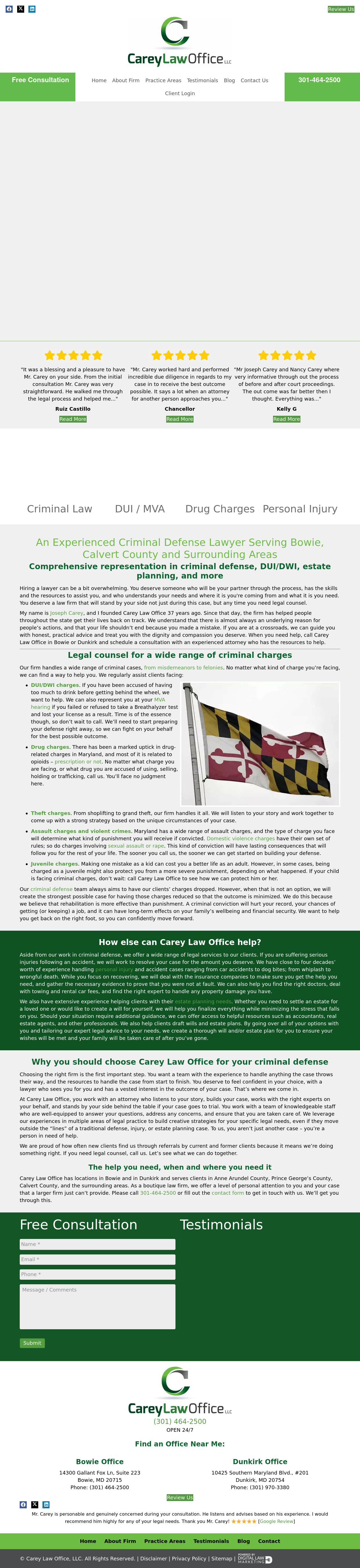 Carey Law Office LLC - Bowie MD Lawyers