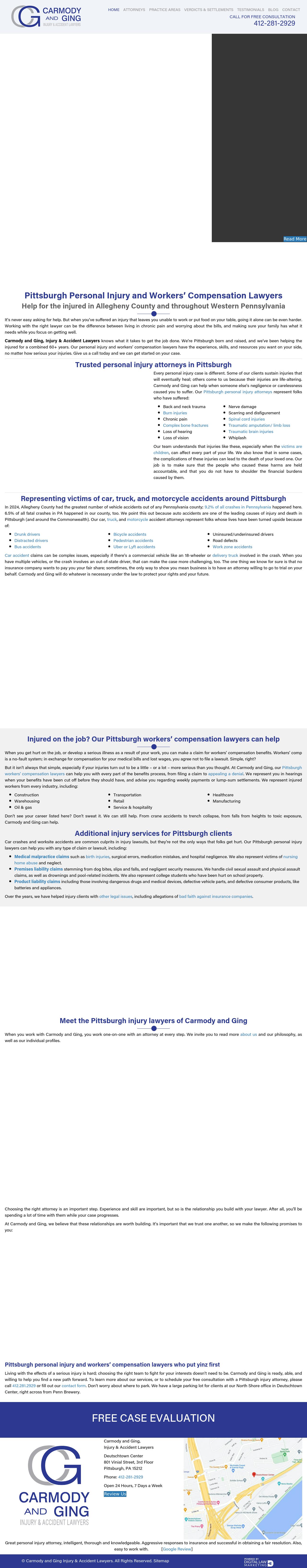 Carmody and Ging, Injury & Accident Lawyers - Pittsburgh PA Lawyers