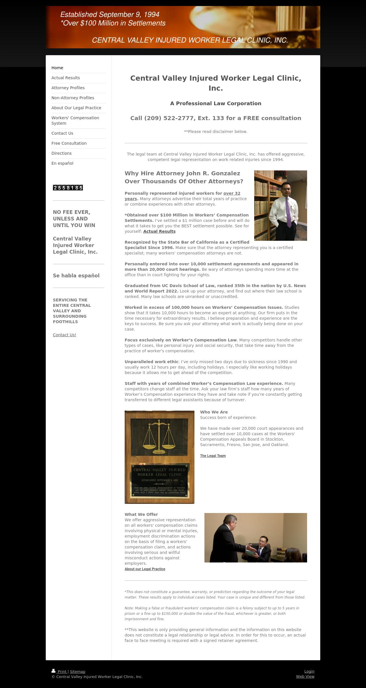 Central Valley Injured Worker Legal Clinic Inc. - Sacramento CA Lawyers