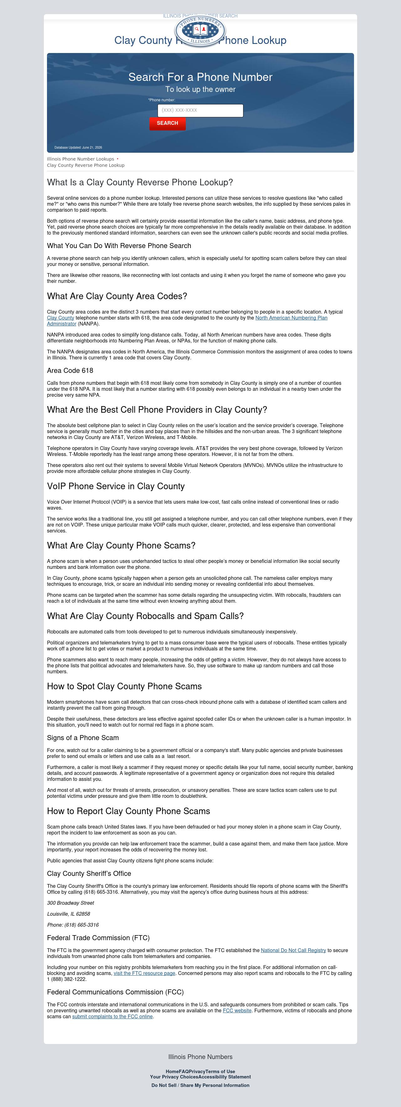 Clay County Phone Number Search - Flora IL Lawyers