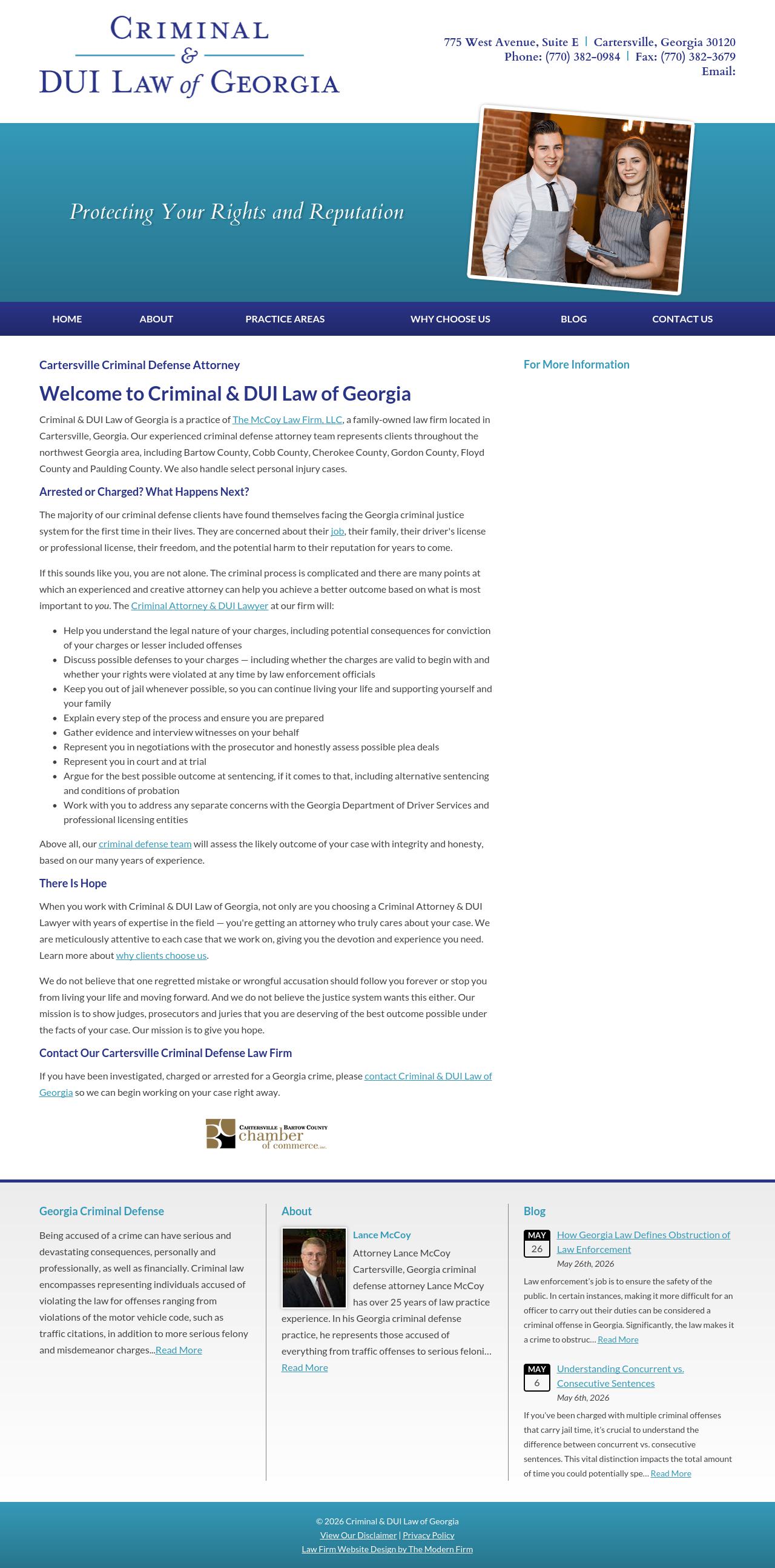 Criminal & DUI Law of Georgia - Cartersville GA Lawyers