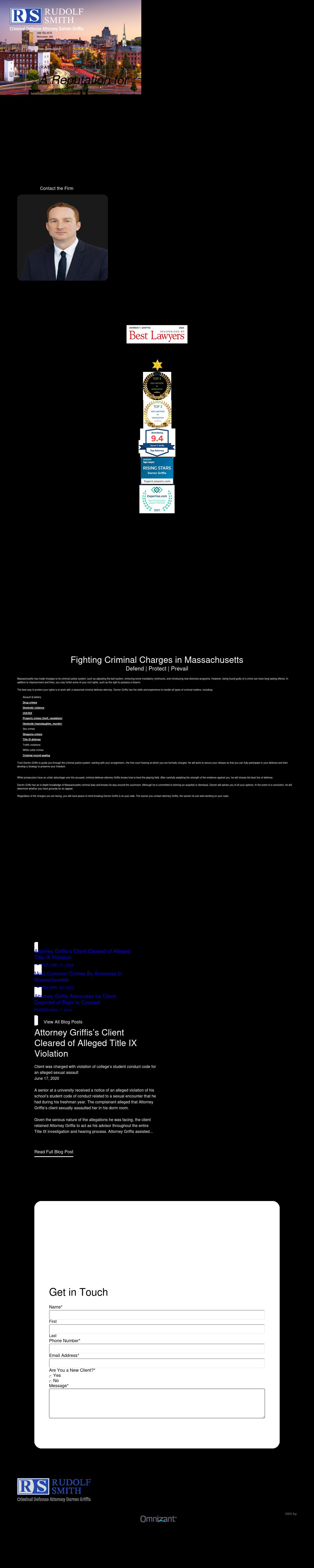 Criminal Defense Attorney Darren Griffis - Worcester MA Lawyers