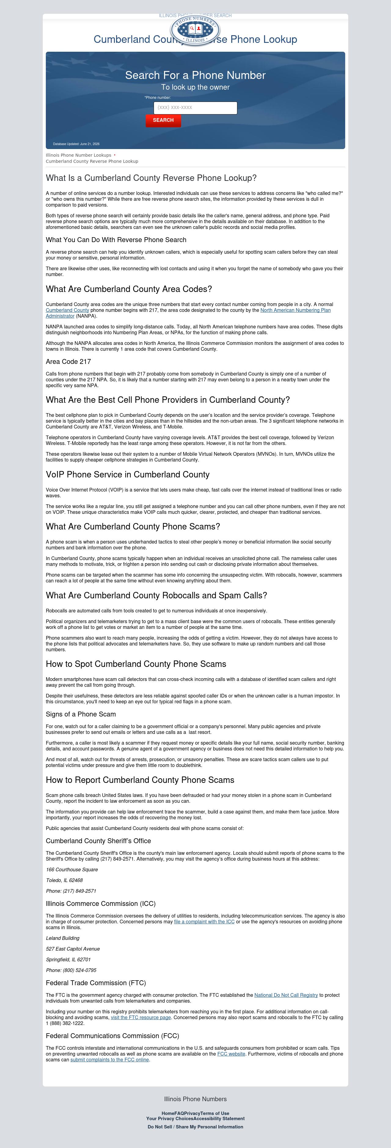 Cumberland County Phone Number Search - Neoga IL Lawyers