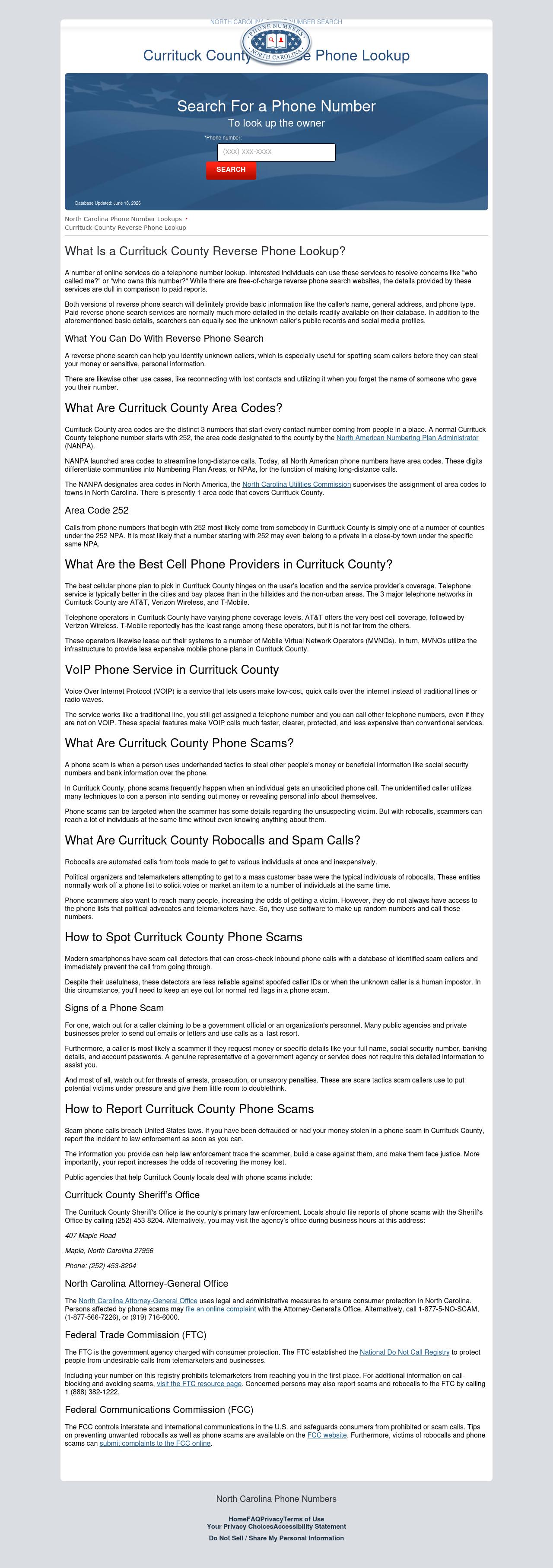 Currituck County Phone Number Lookup - Currituck NC Lawyers