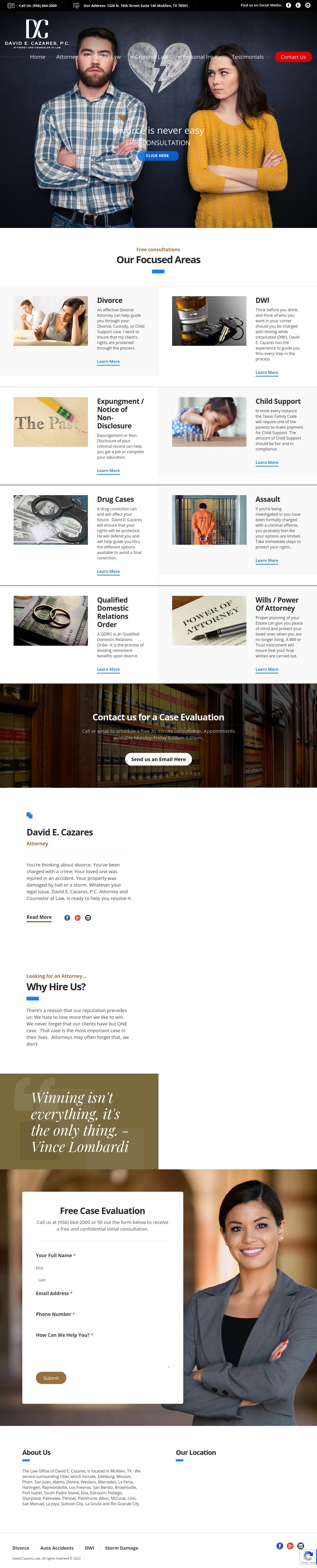 David E. Cazares, P.C. Attorney and Counselor at Law - McAllen TX Lawyers