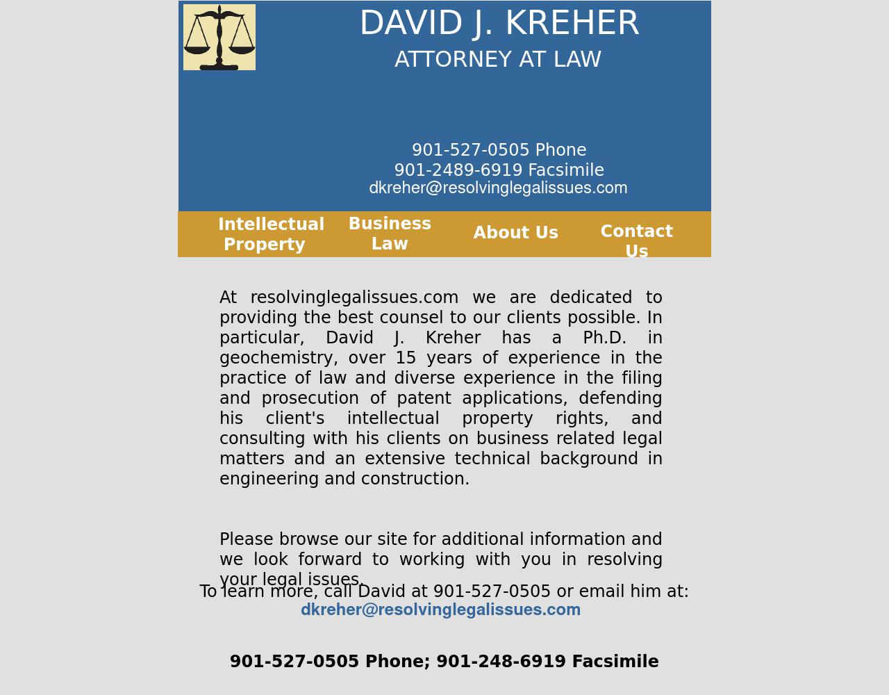 David J. Kreher, Attorney at Law - Memphis TN Lawyers