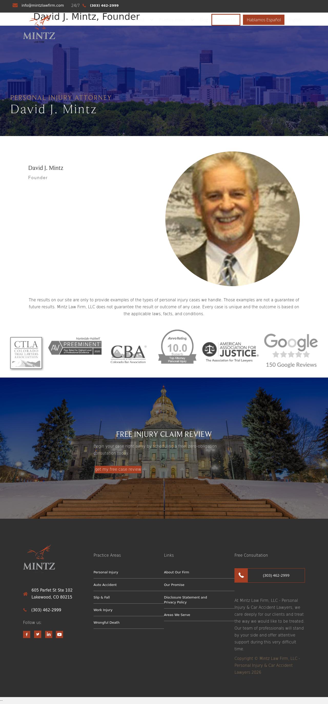 David J. Mintz - Lakewood CO Lawyers
