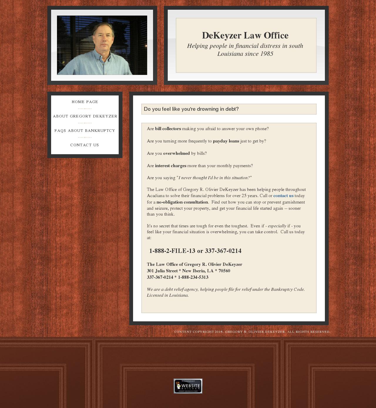DeKeyzer Gregory R Olivier - New Iberia LA Lawyers