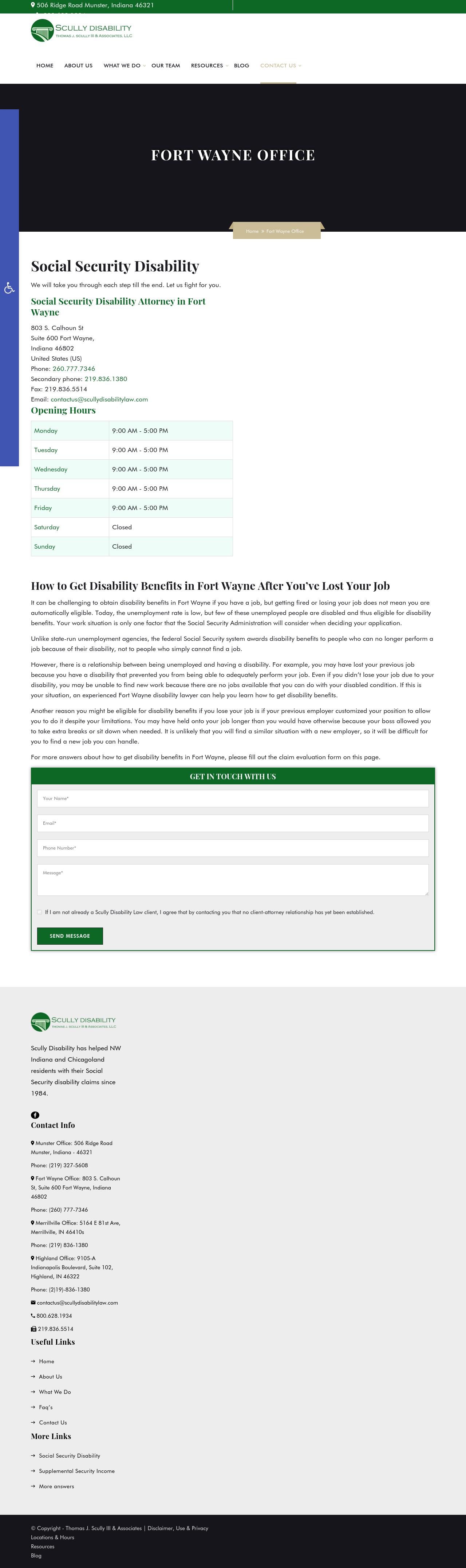 Scully Disability Law - Fort Wayne IN Lawyers