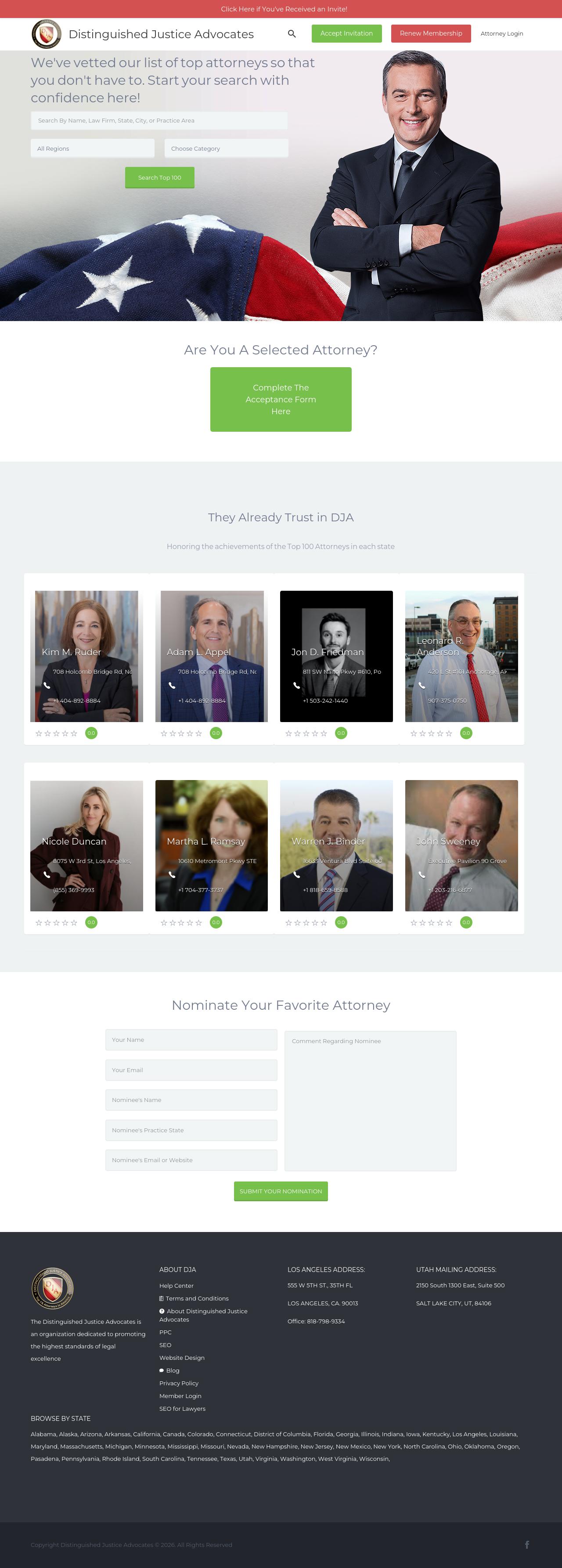 Distinguished Justice Advocates - Los Angeles CA Lawyers