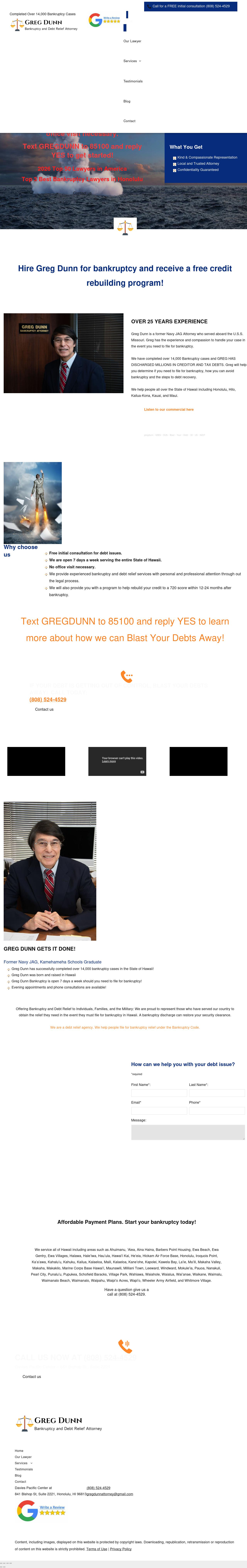 Dunn Greg Bankruptcy Attorney - Honolulu HI Lawyers