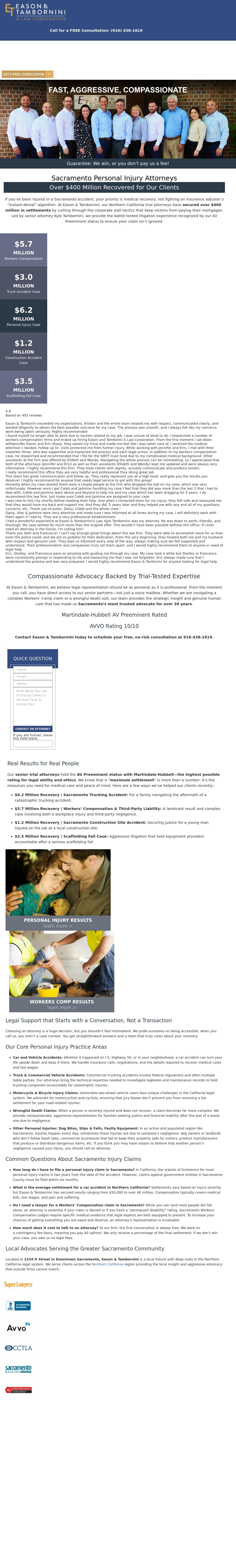 Eason & Tambornini, A Law Corporation - Sacramento CA Lawyers