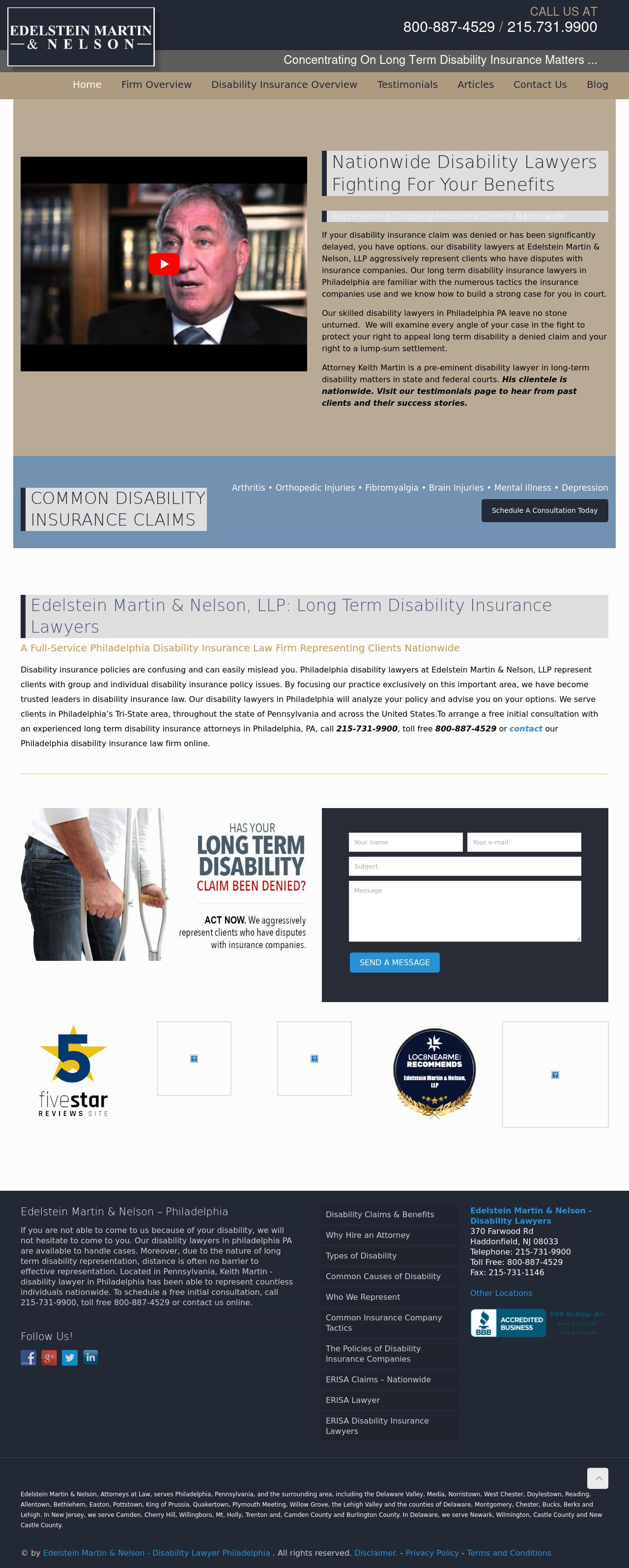 Edelstein Martin & Nelson - Disability Lawyer Philadelphia - Haddonfield NJ Lawyers