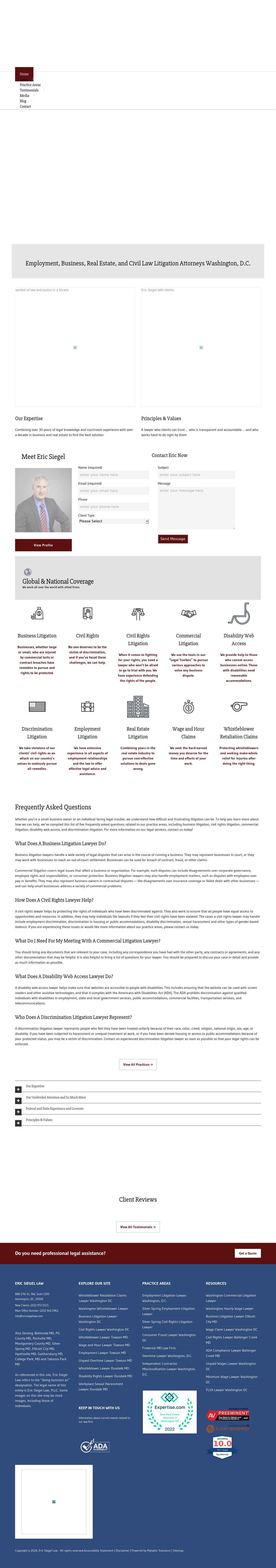 Eric Siegel Law - Washington DC Lawyers