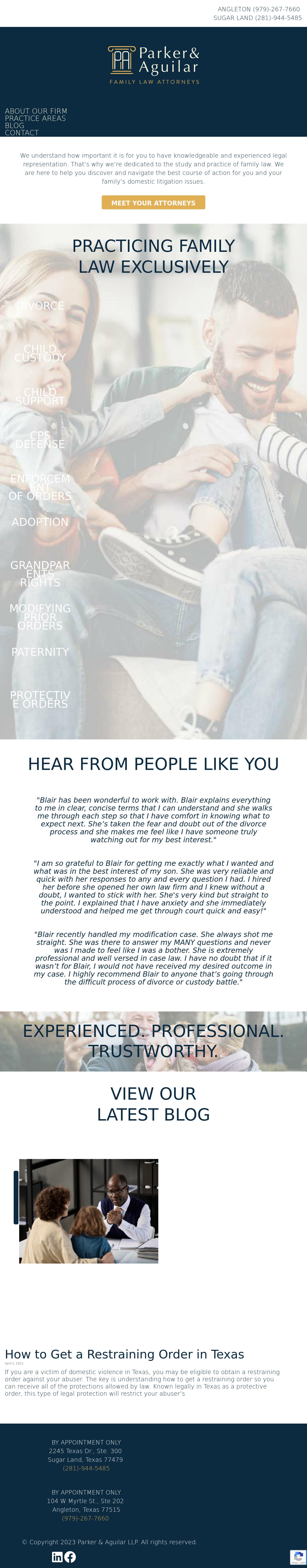 Parker & Aguilar, Family Law Attorneys - Angleton TX Lawyers