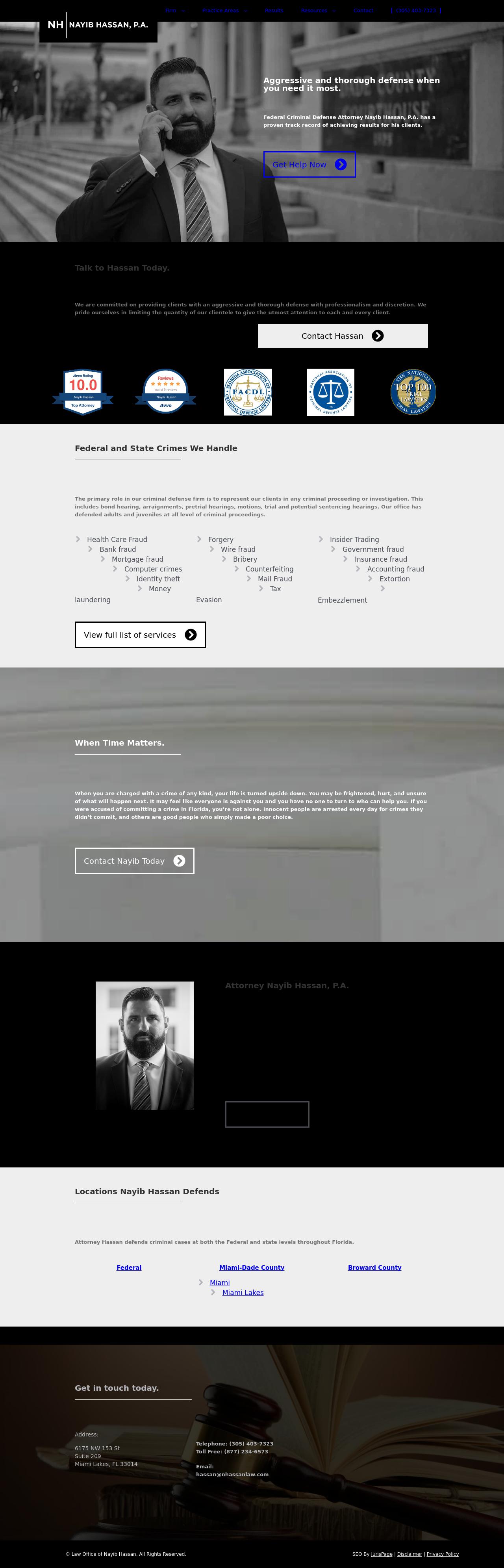 Federal and State Criminal Attorney Nayib Hassan, P.A. - Miami Lakes FL Lawyers
