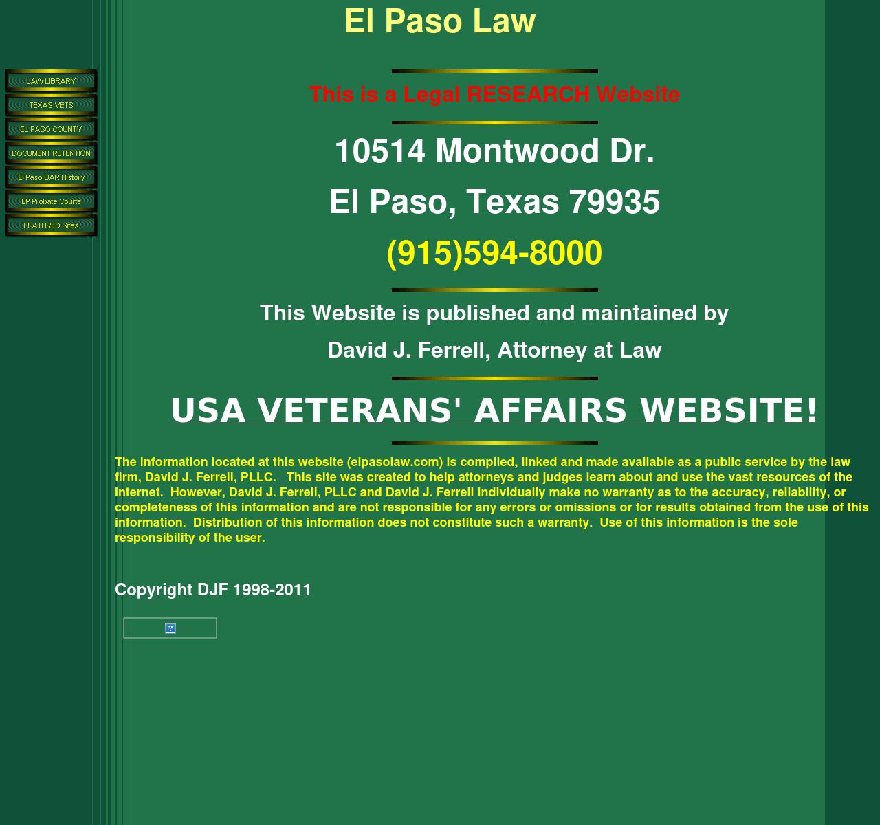 Ferrell, David J - El Paso TX Lawyers