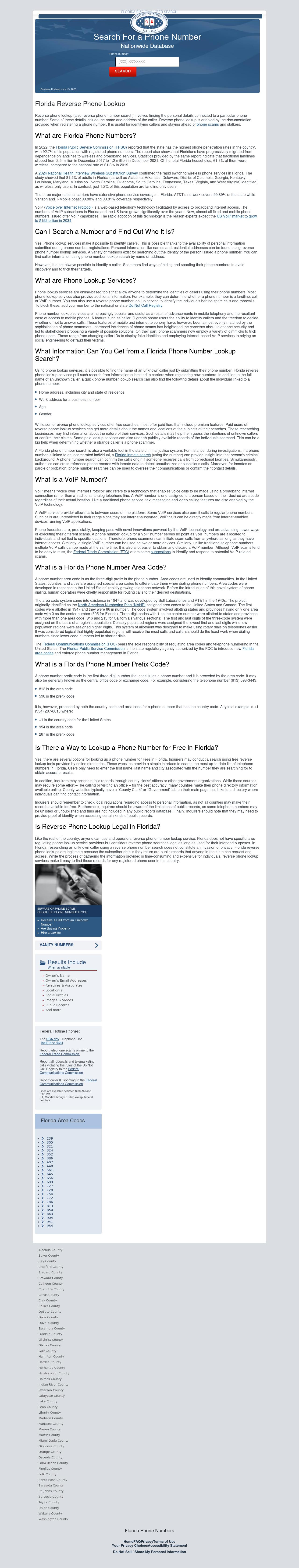 Florida Reverse Phone Lookup - Tallahassee FL Lawyers