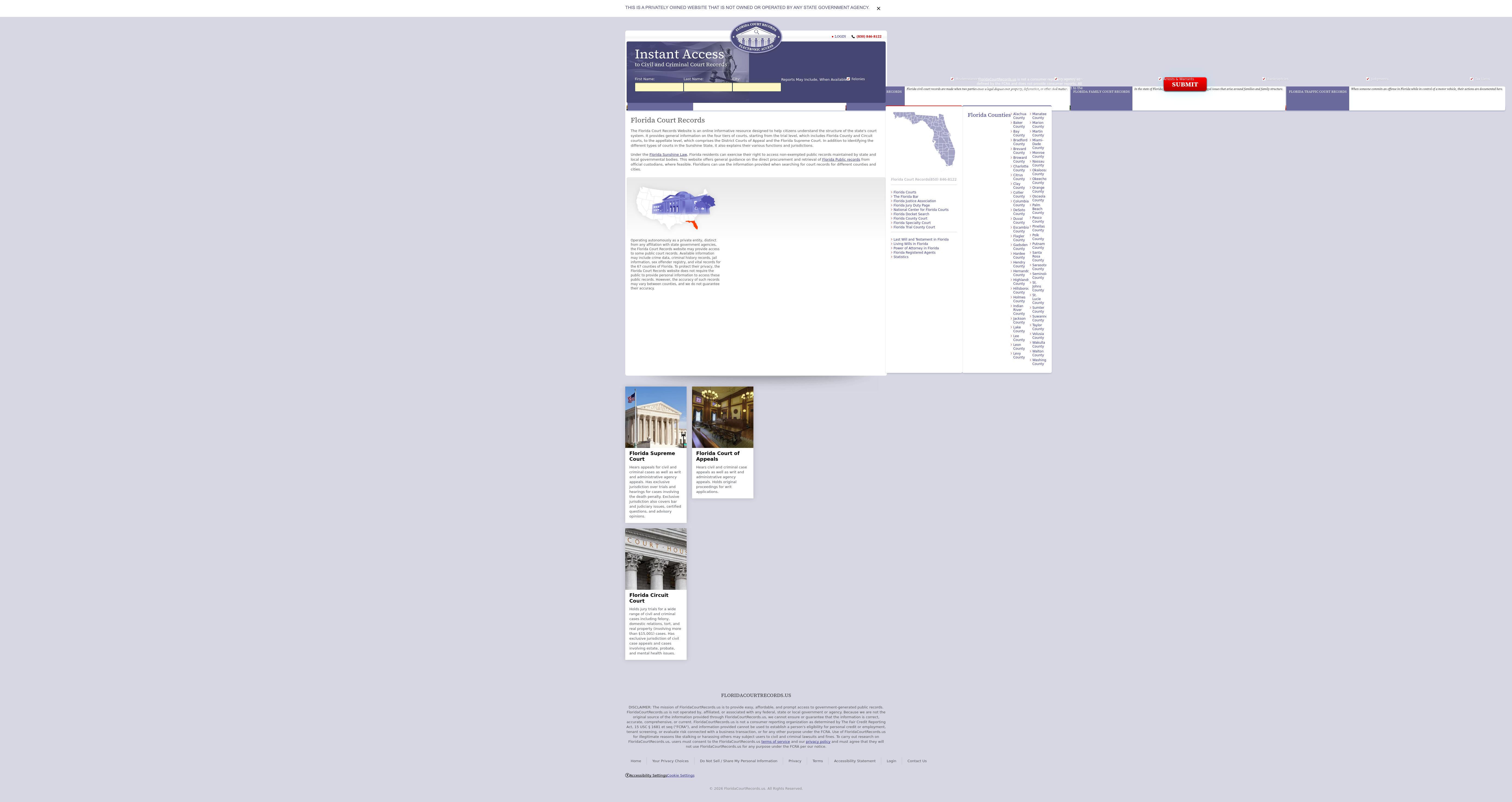 Florida Court Records - Tallahassee FL Lawyers