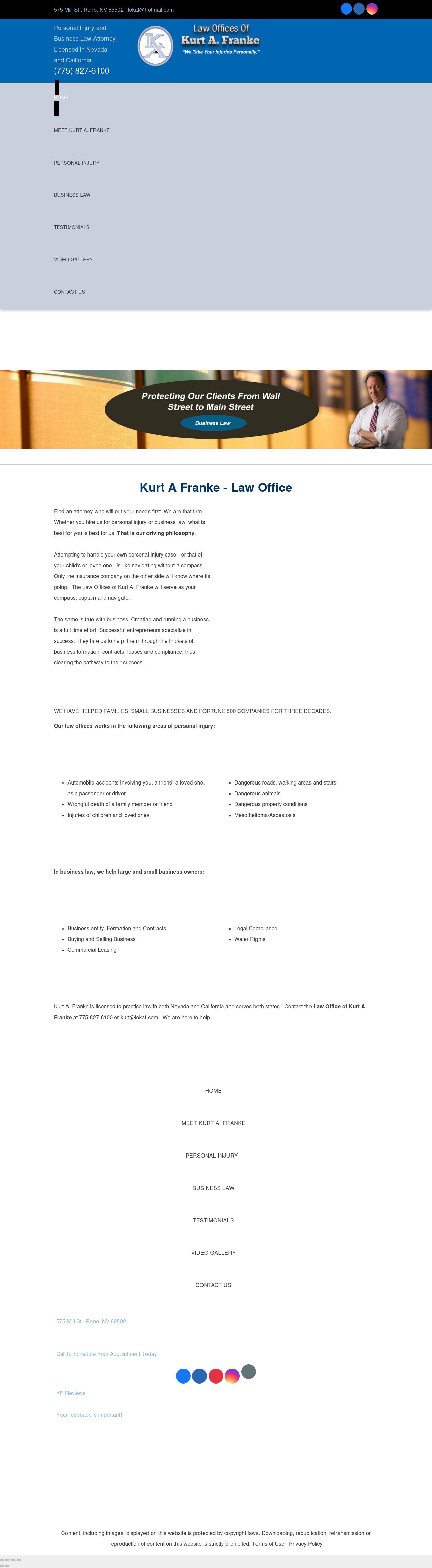 Franke Kurt A Law Offices Of - Reno NV Lawyers