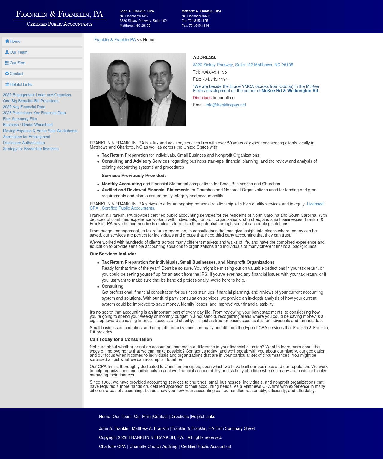 Franklin & Franklin PA - Matthews NC Lawyers
