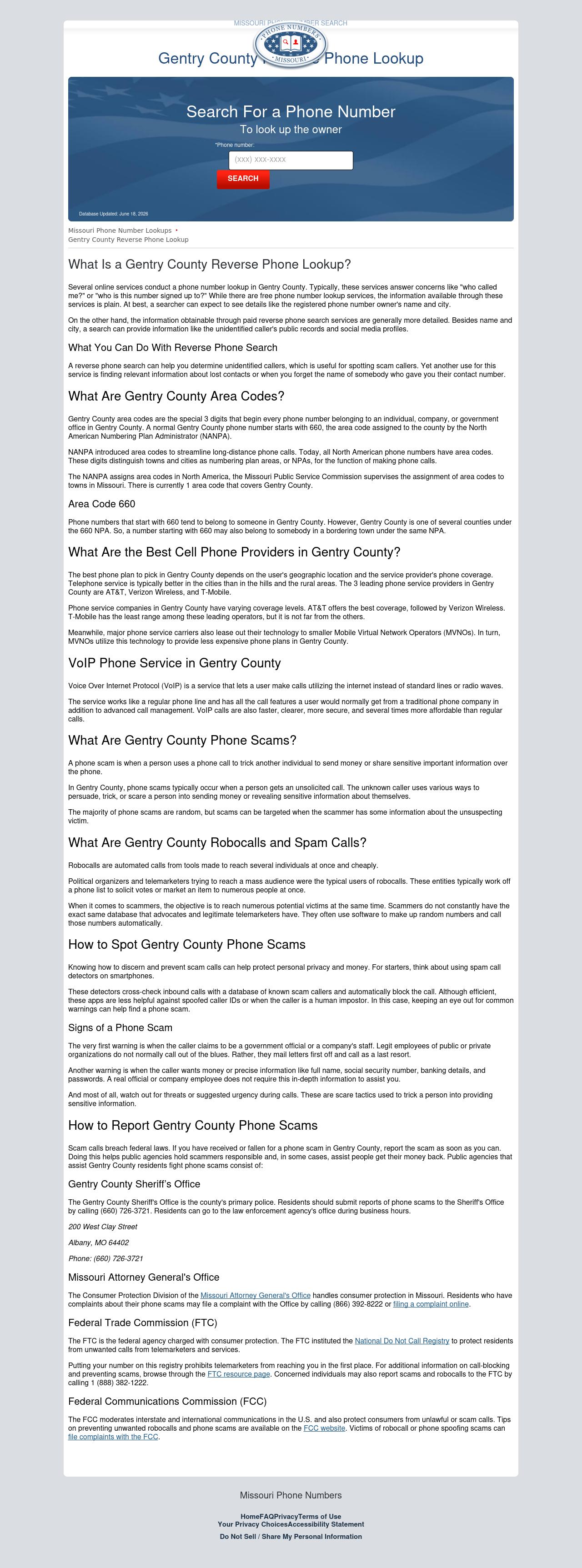 Gentry County Phone Number Search - Albany MO Lawyers