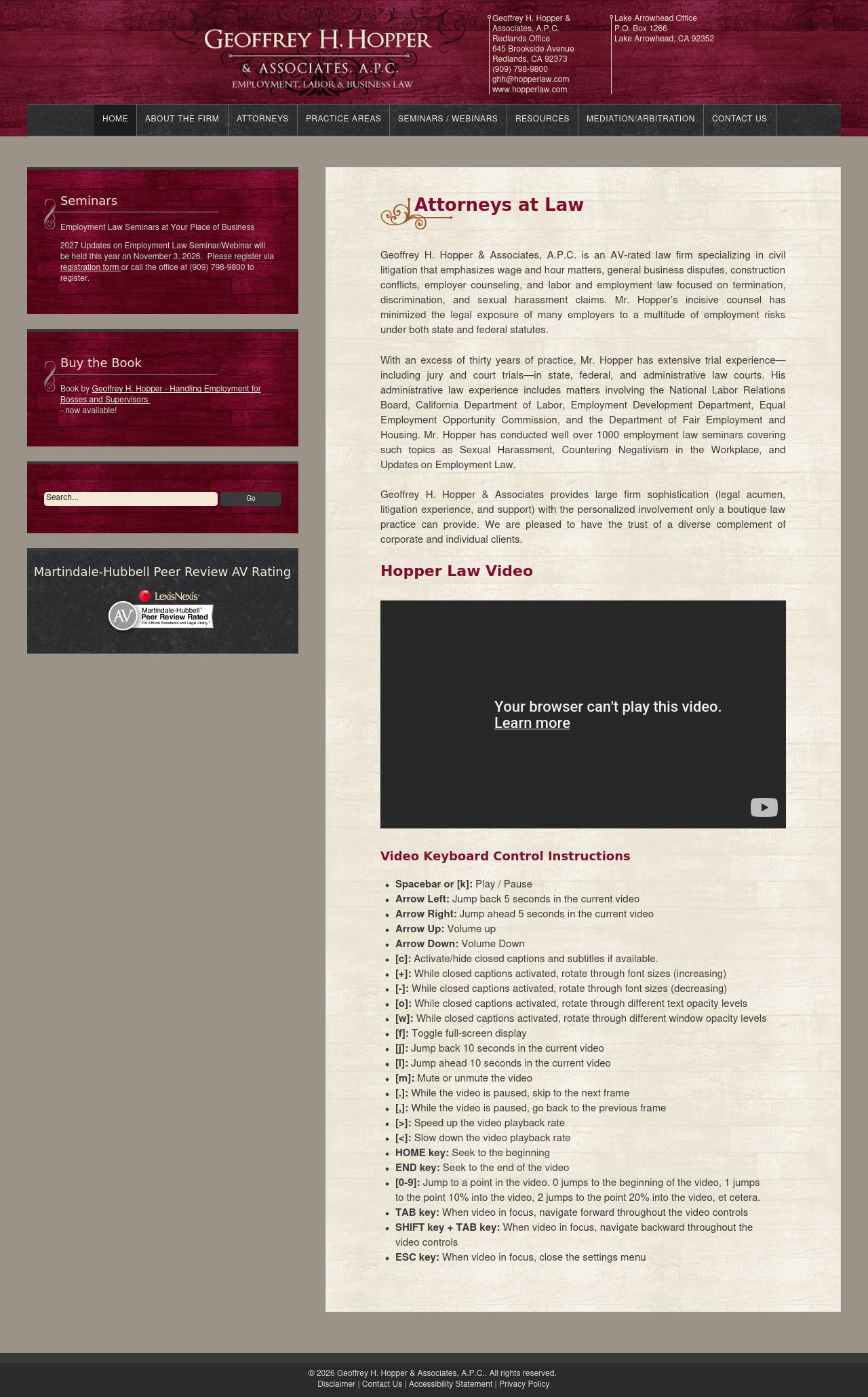 Geoffrey H. Hopper and Associates - Redlands CA Lawyers
