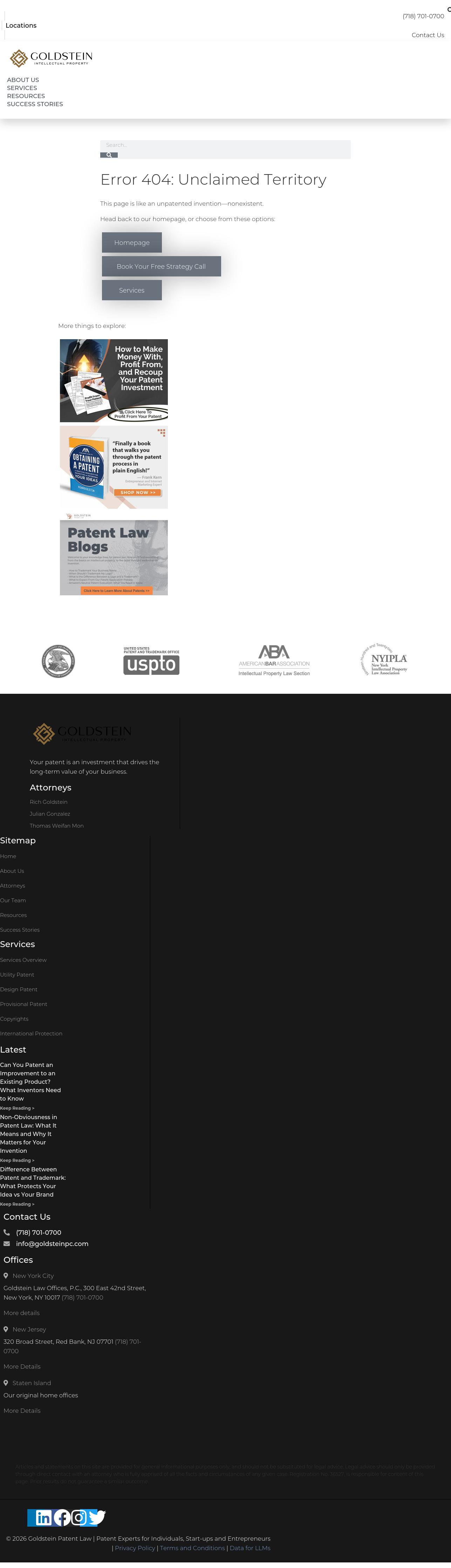 GOLDSTEIN PATENT LAW - Staten Island NY Lawyers