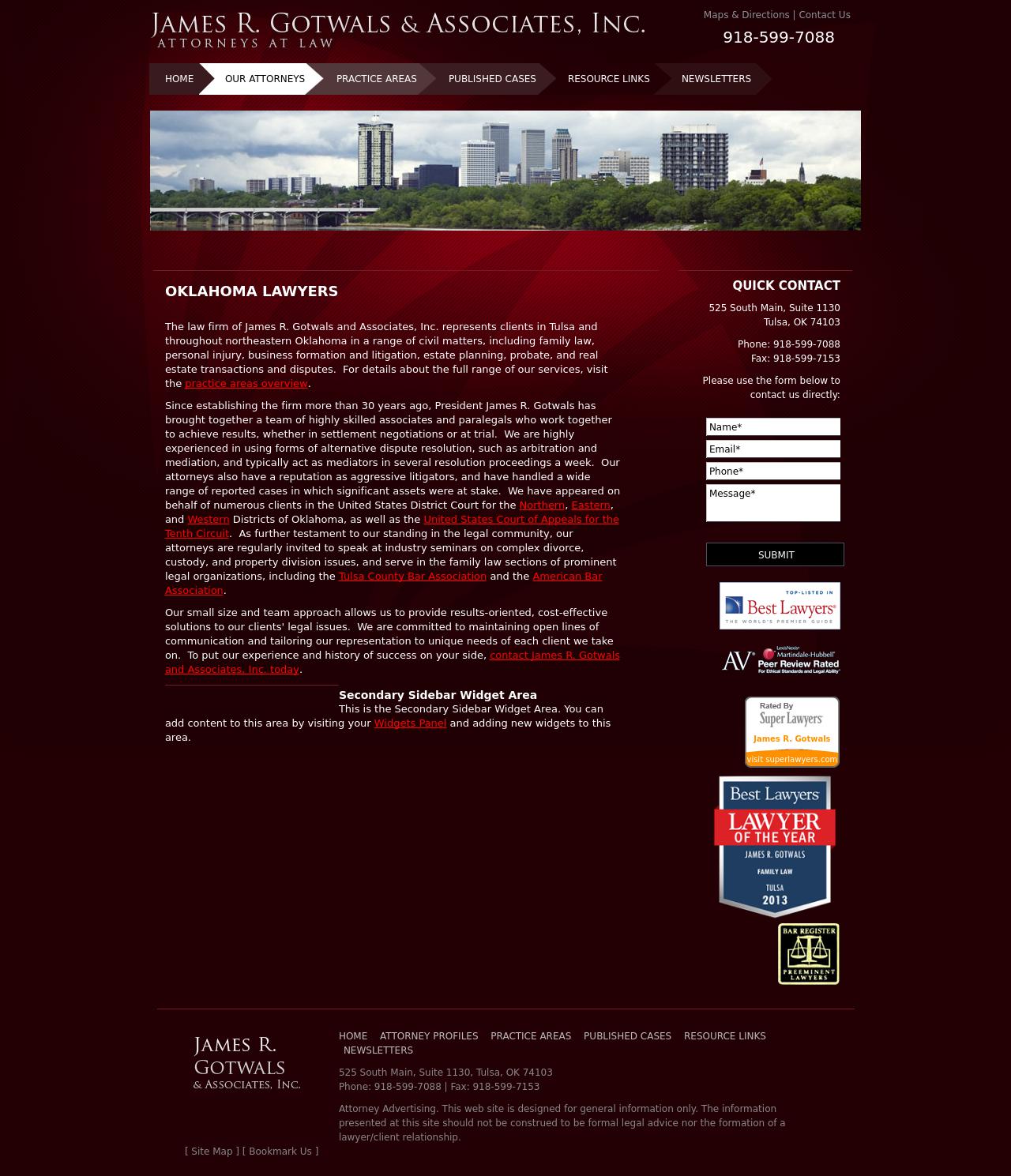 Gotwals James R & Associates - Tulsa OK Lawyers