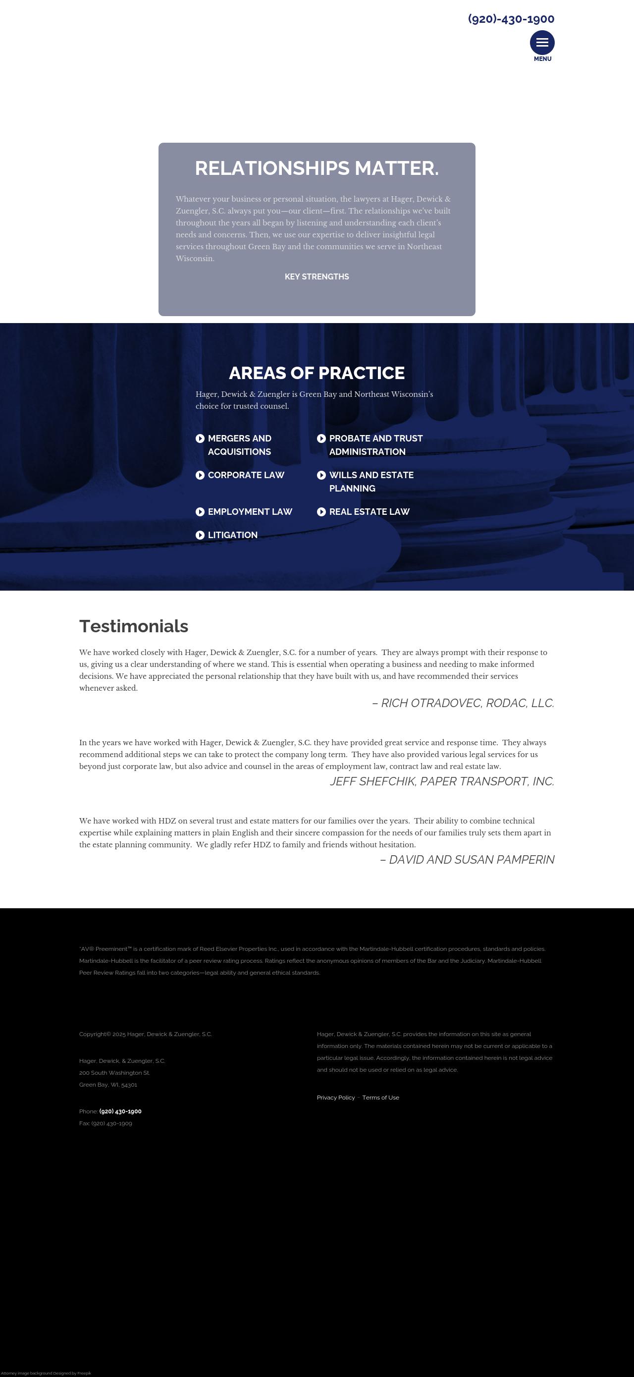 Hager, Dewick & Zuengler SC - Green Bay WI Lawyers