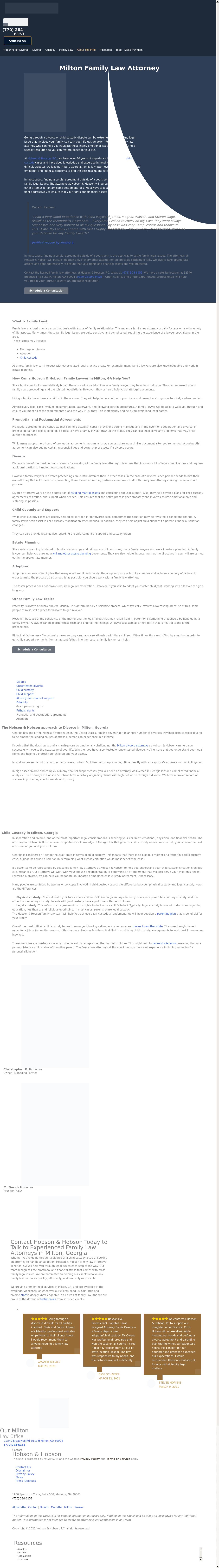 Hobson & Hobson, P.C. - Milton GA Lawyers