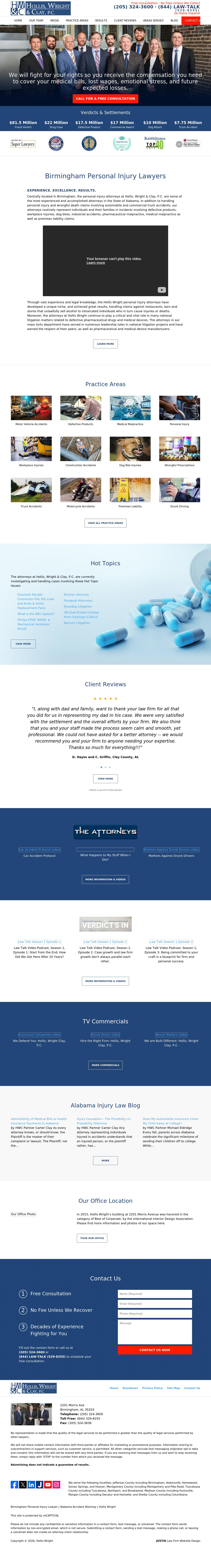 Hollis, Wright & Clay, P.C. - Birmingham AL Lawyers