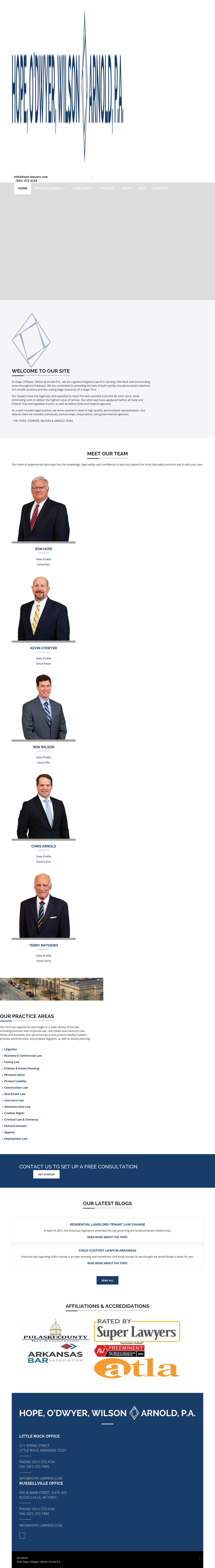 Hope, Trice O'Dwyer & Wilson PA - Little Rock AR Lawyers
