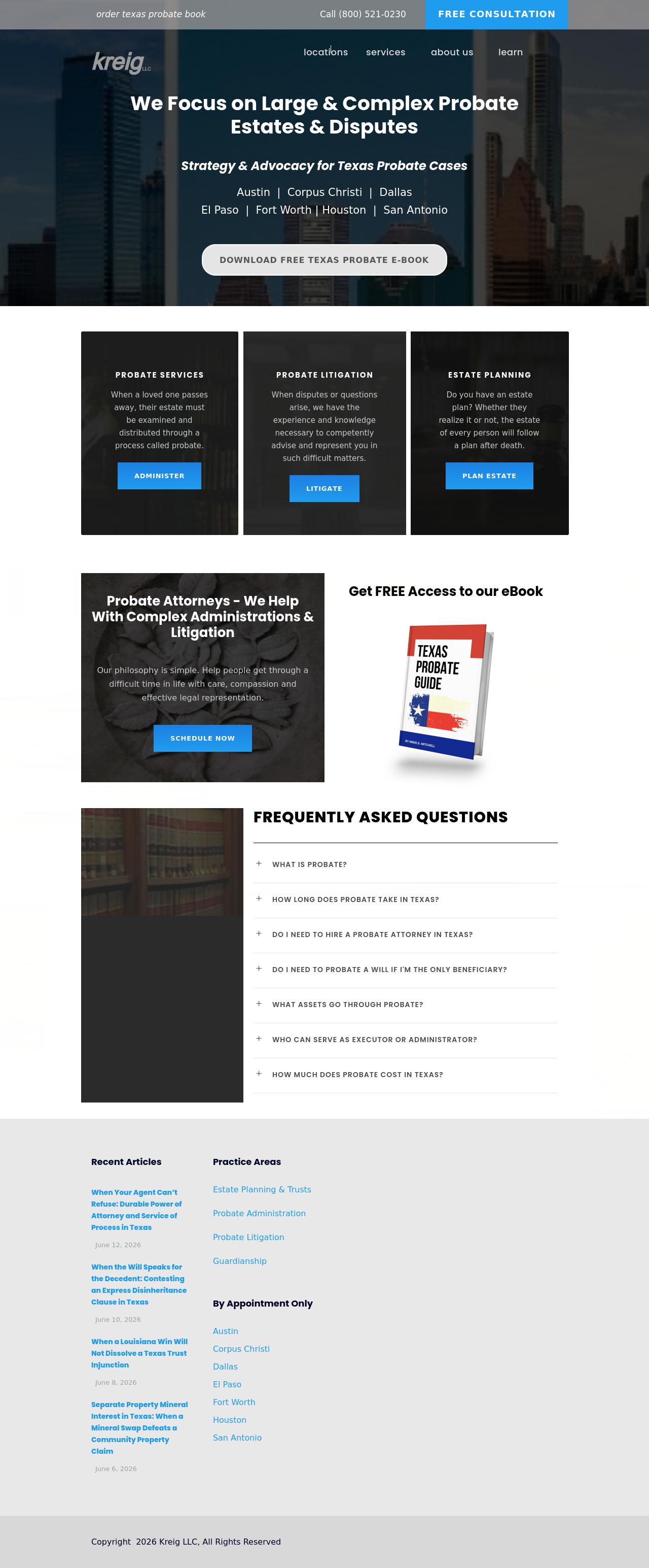 Houston Probate Attorneys, Kreig LLC - Houston TX Lawyers