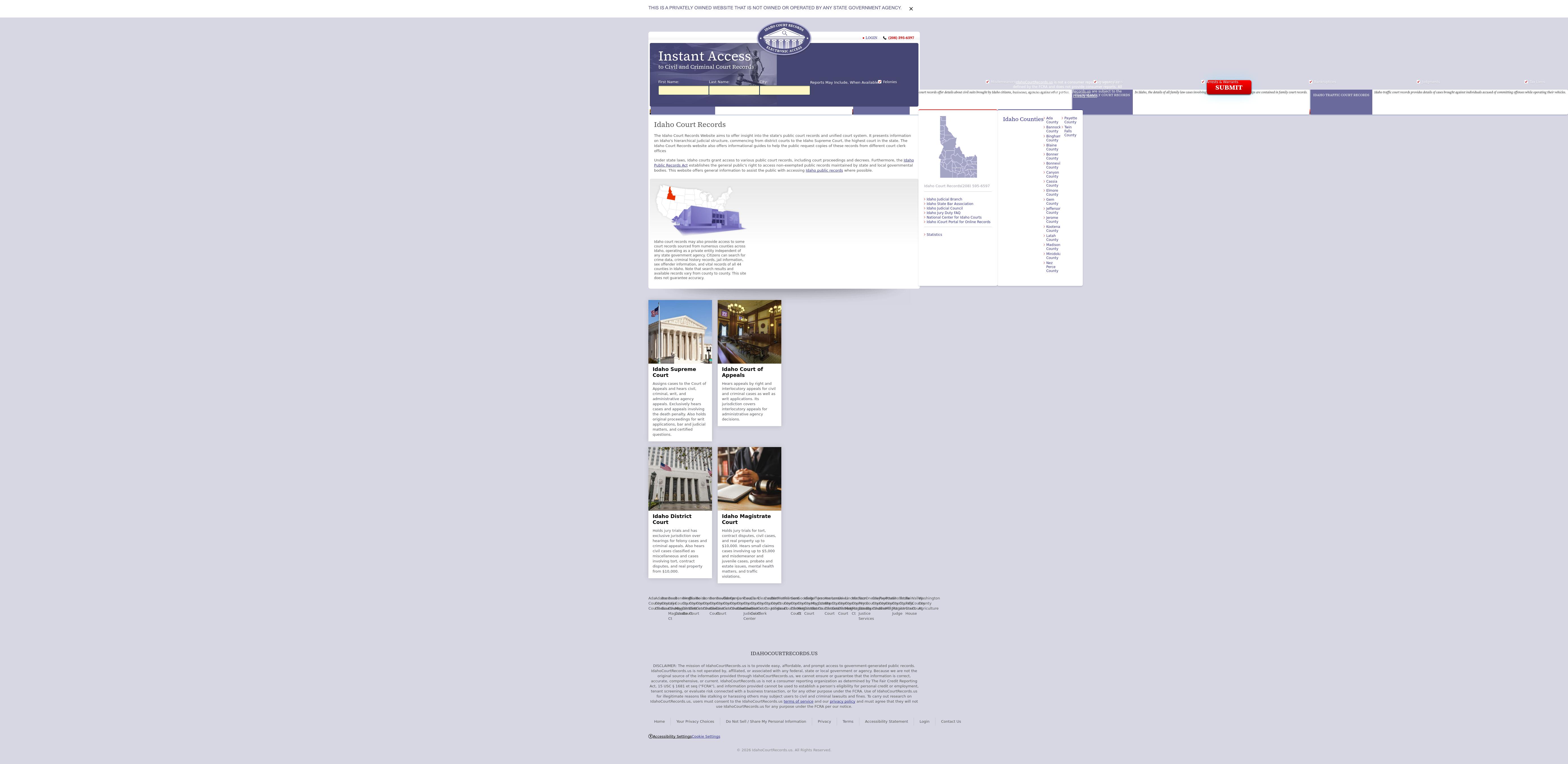Idaho Court Records - Boise, ID Lawyers