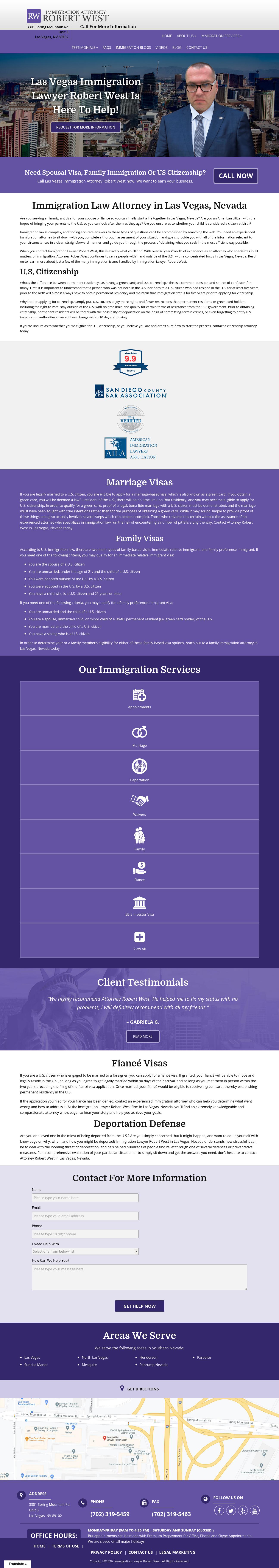 Immigration Lawyer Robert West - Las Vegas NV Lawyers