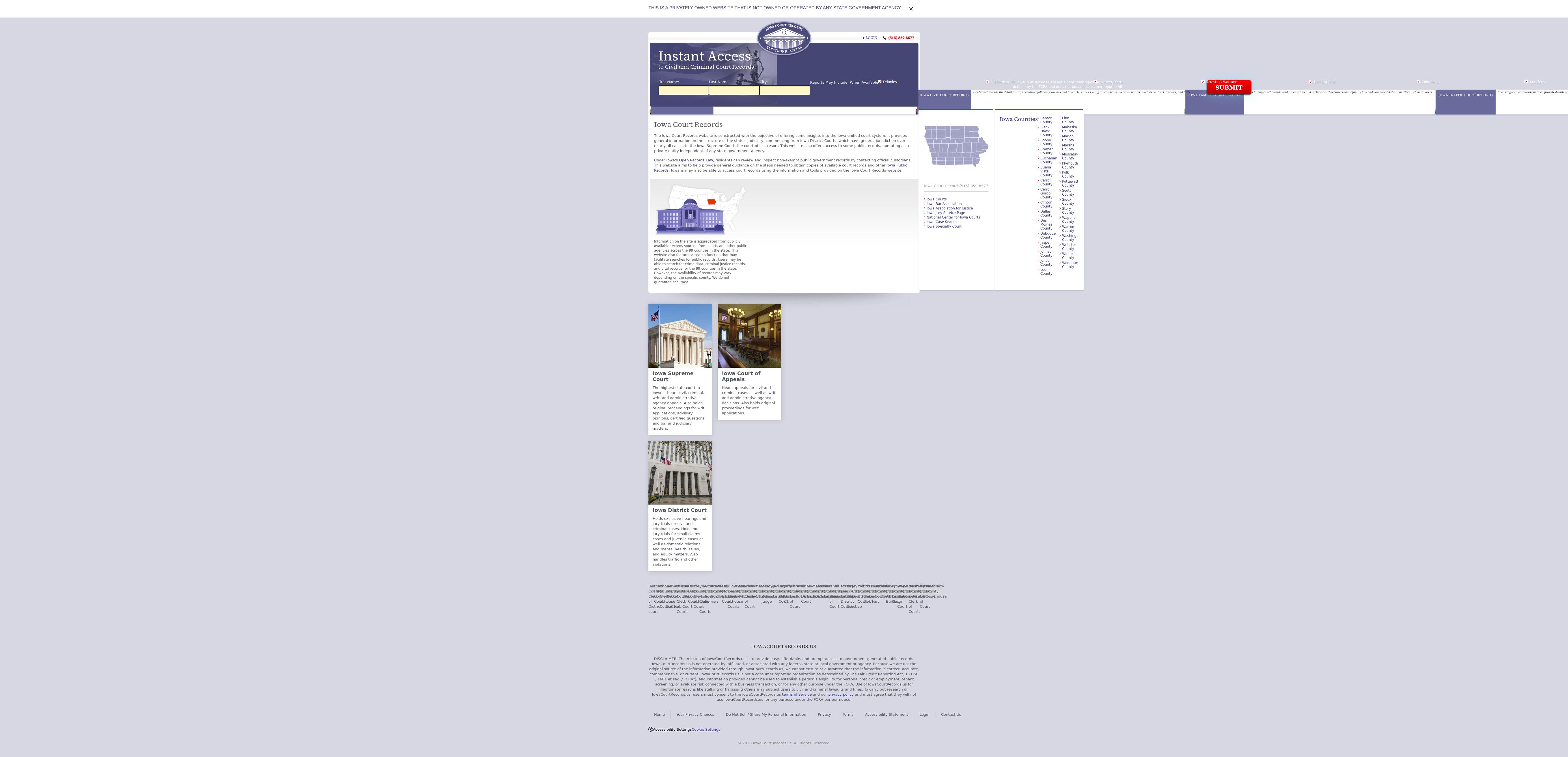Iowa Court Records - Des Moines IA Lawyers