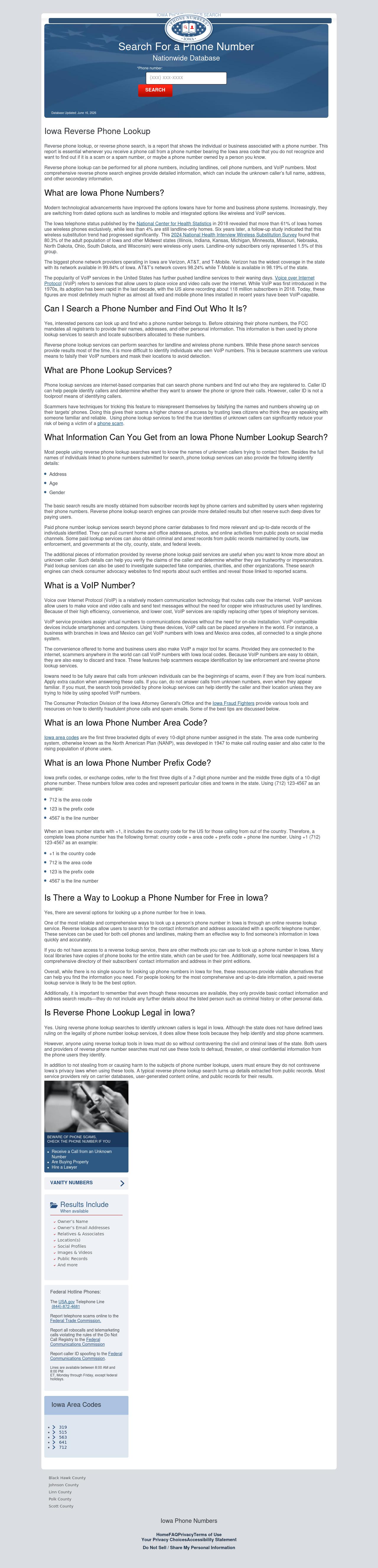 Iowa Phone Search - Hiawatha IA Lawyers