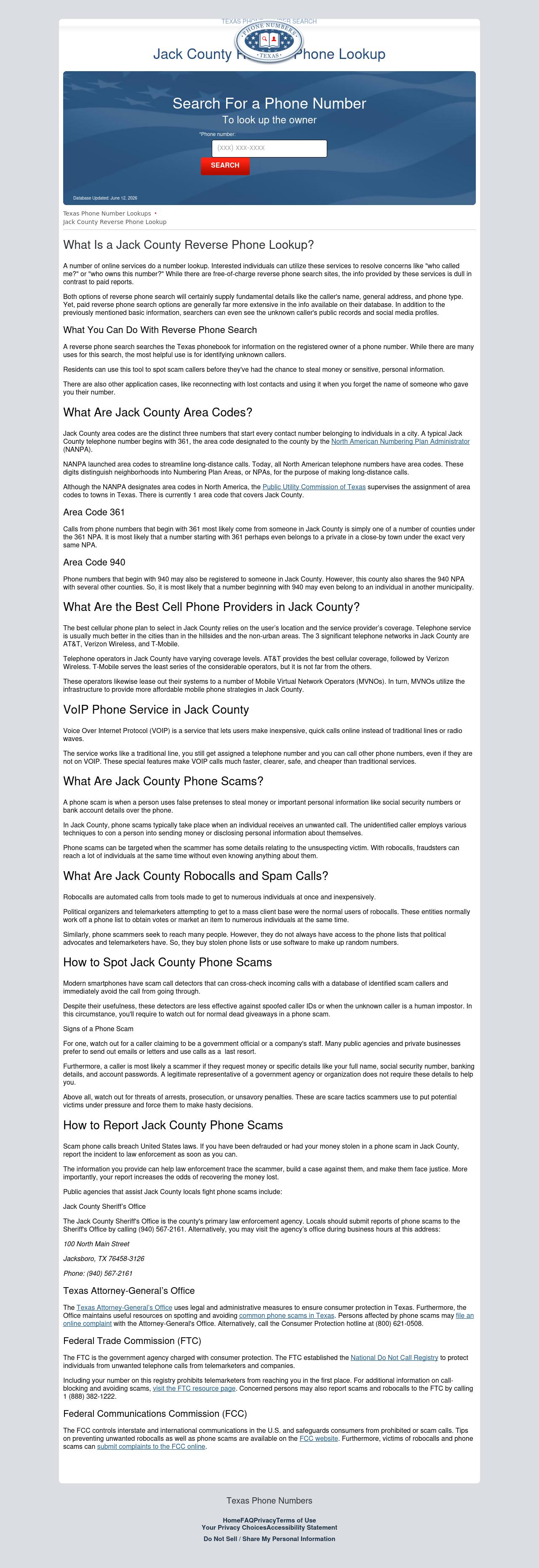 Jack County Reverse Phone Lookup - Jacksboro TX Lawyers