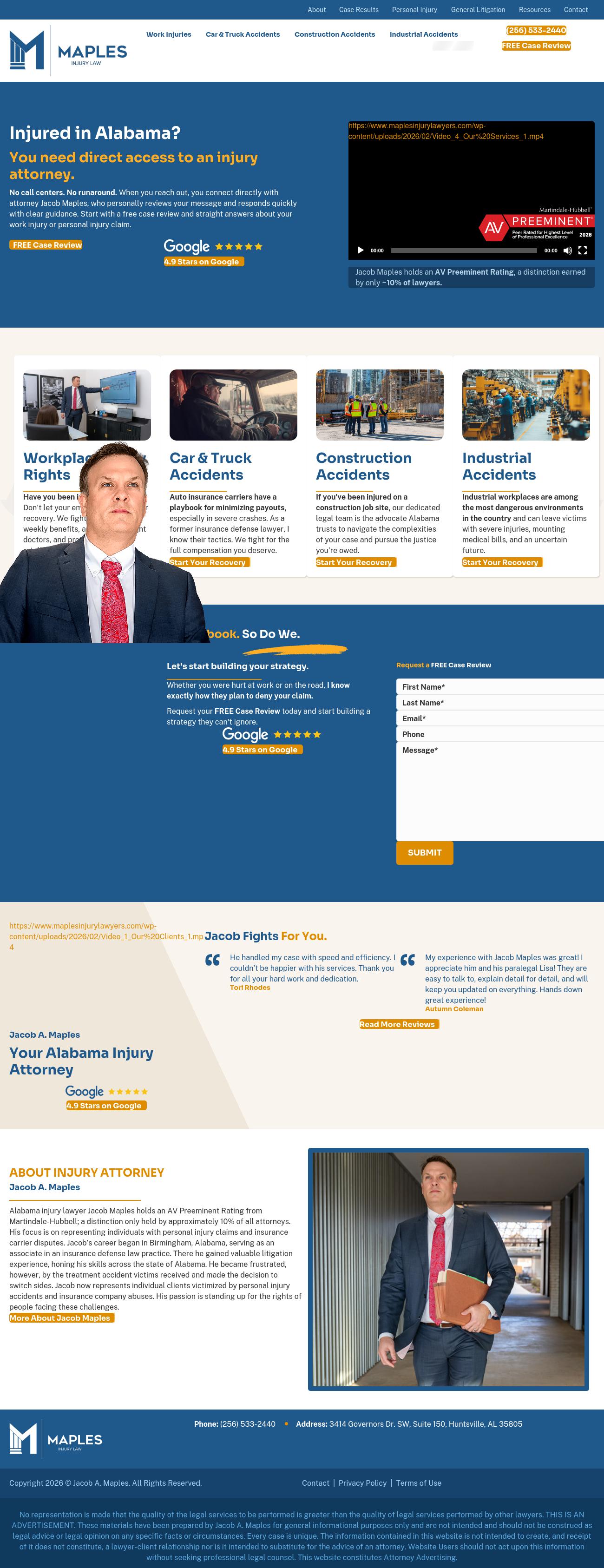 Jacob A. Maples Injury Lawyer - Huntsville AL Lawyers