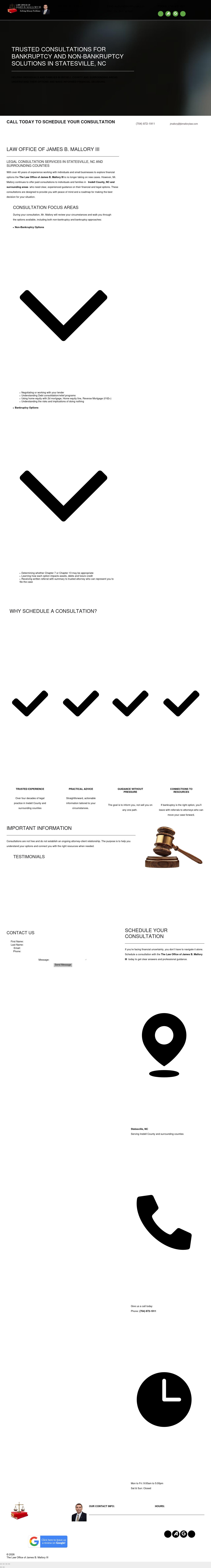 Law Office Of James B. Mallory III - Statesville NC Lawyers