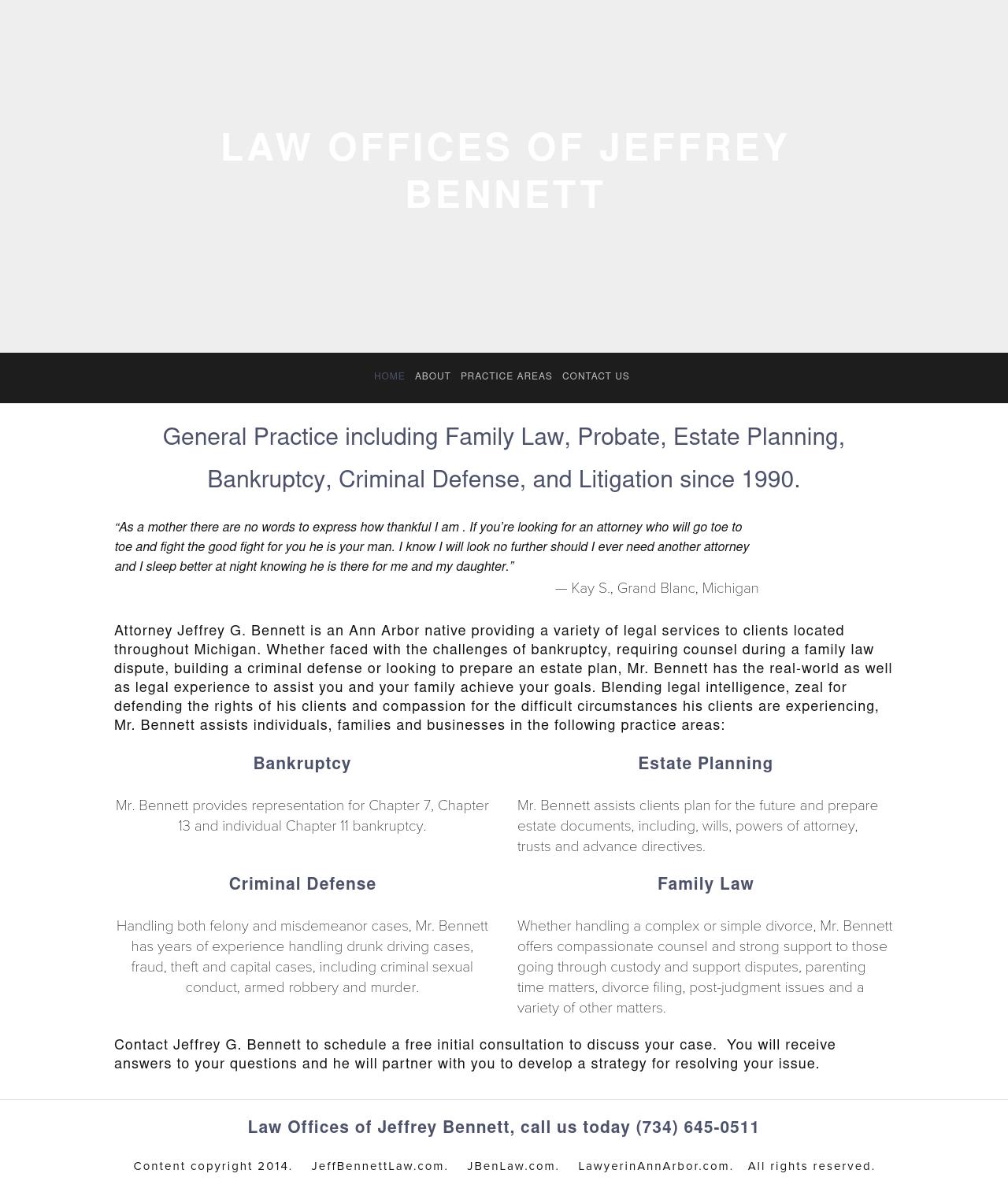 Jeffrey G. Bennett - Ann Arbor MI Lawyers