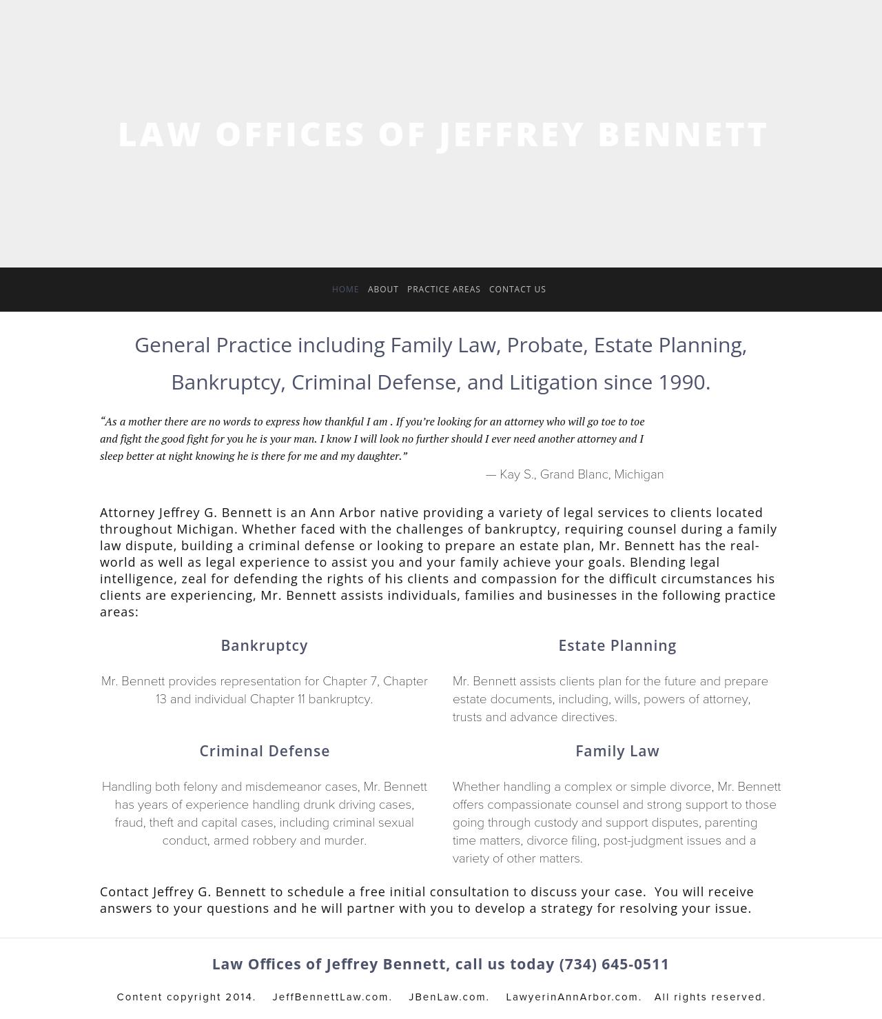 Jeffrey G. Bennett - Ann Arbor MI Lawyers