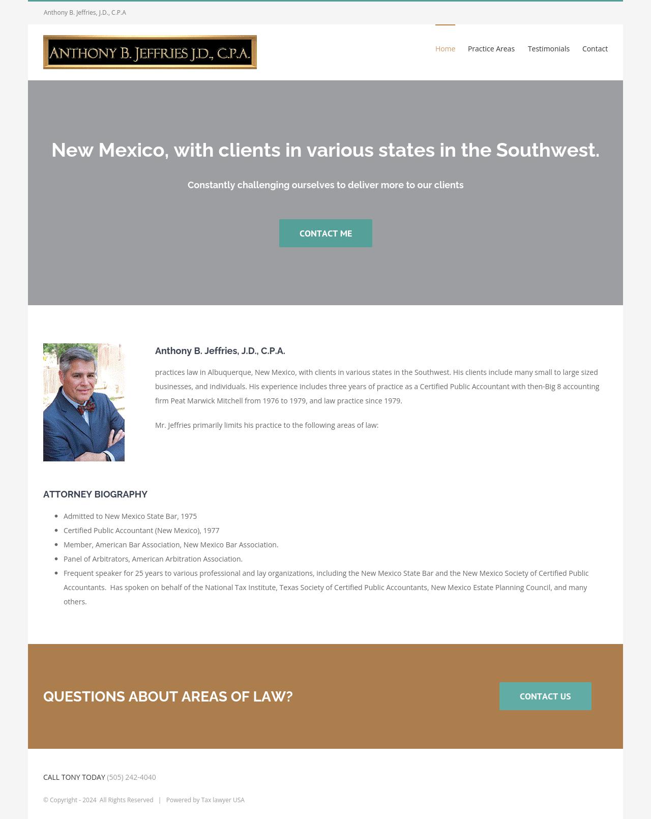 Jeffries Anthony B JD CPA - Los Ranchos NM Lawyers