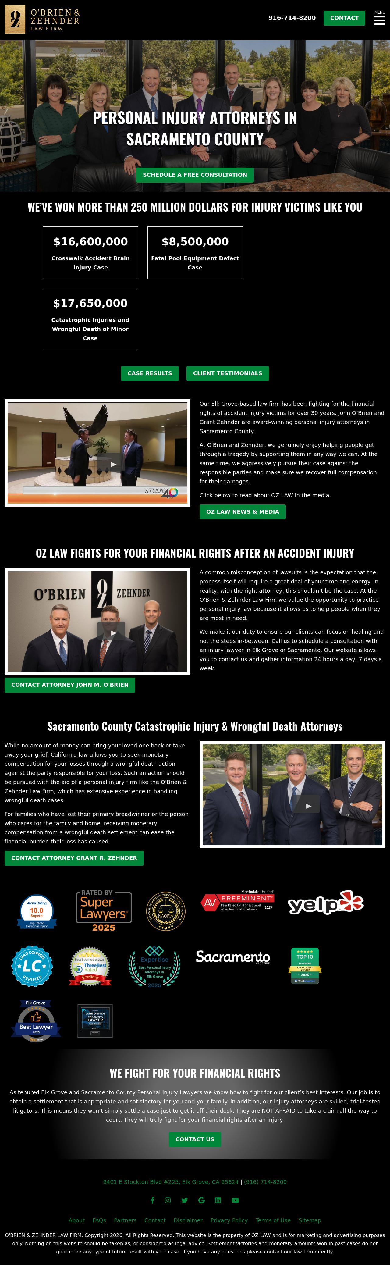 O'Brien & Zehnder Law Firm - Elk Grove CA Lawyers