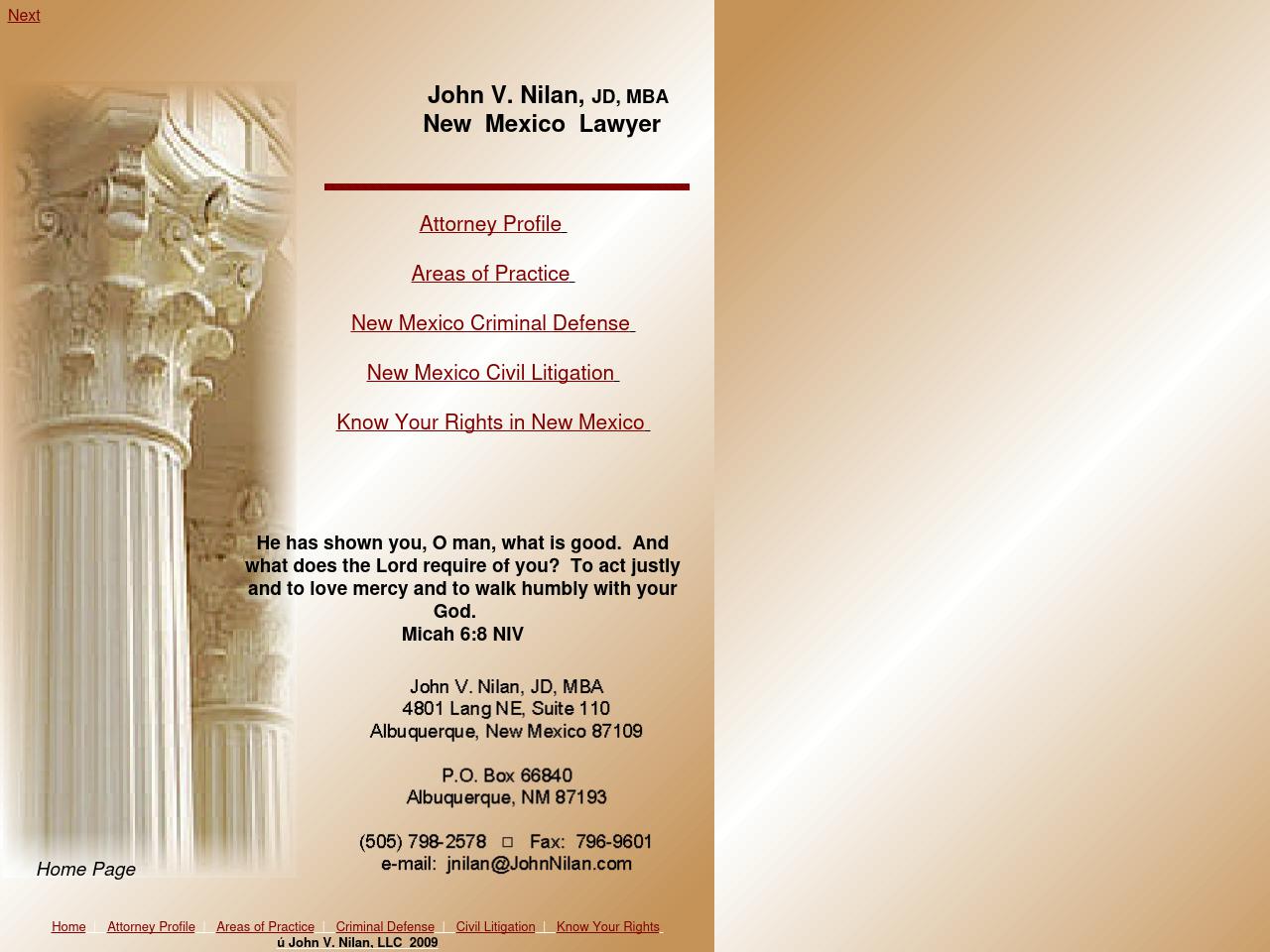 John V Nilan  JD, MBA - Albuquerque NM Lawyers